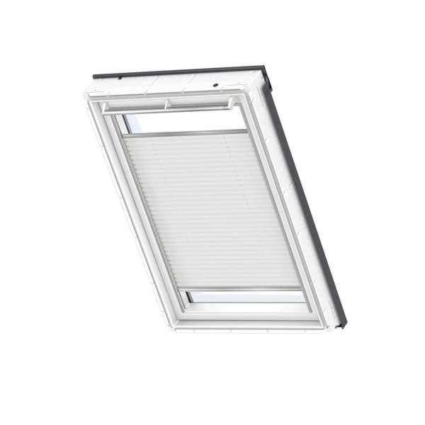 VELUX Fényzáró dupla pliszé - napelemes működtetés (FSC) fehér vezetősínekkel