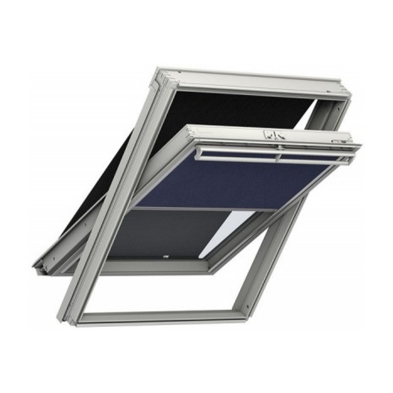 Velux DOP fényzáró, és hővédő roló ( DKL + MHL ), szálcsiszolt alumínium vezetősínekkel